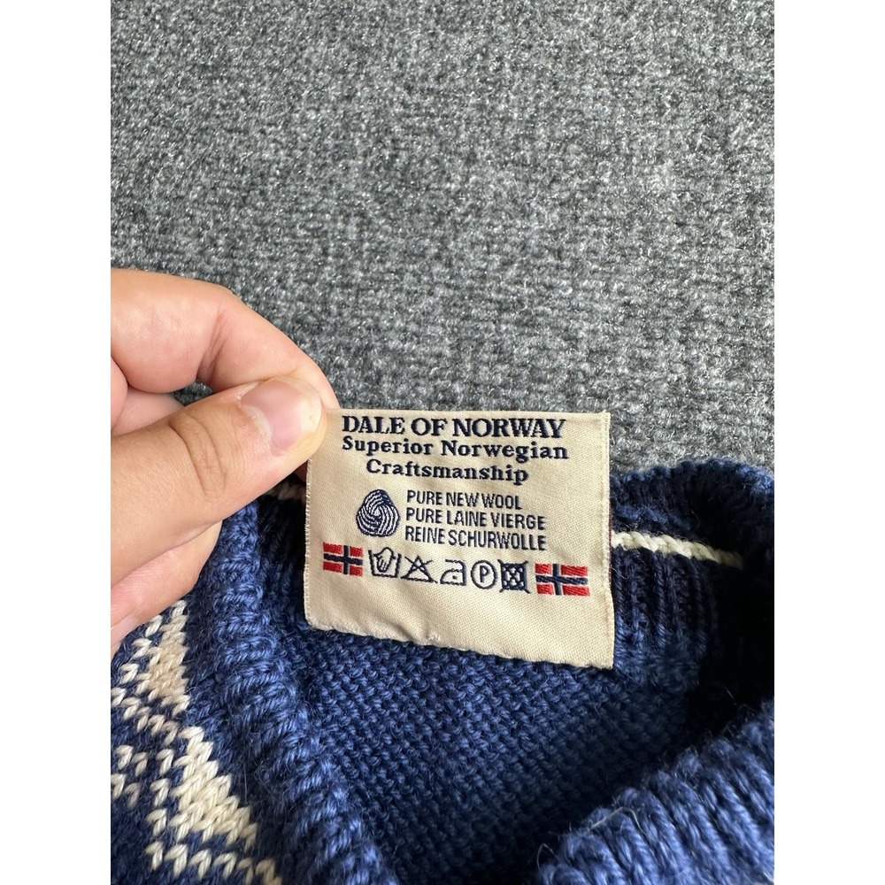 Mens Dale of Norway Nordic Wool Sweater Blue Made in Norway, Size M - Picture 4 of 7